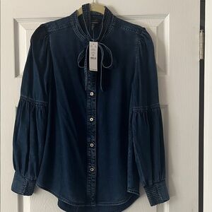 White House Black Market Navy Blouse